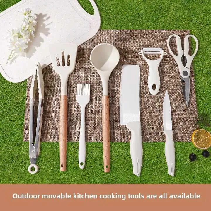 أواني طعام محمولة خارجية للاستعمال مرة واحدة في الخارج ، لوح تقطيع أواني طعام للتخييم Portable Outdoor Disposable Dinnerware, Camping Dinnerware Cutting Board