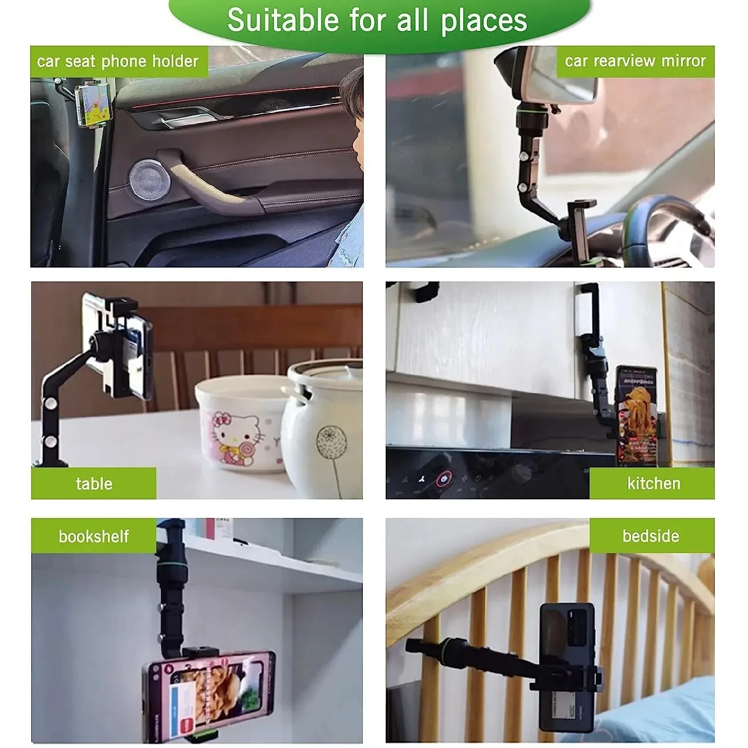 360 Degree Rotating Car Phone Holder for All Smartphones