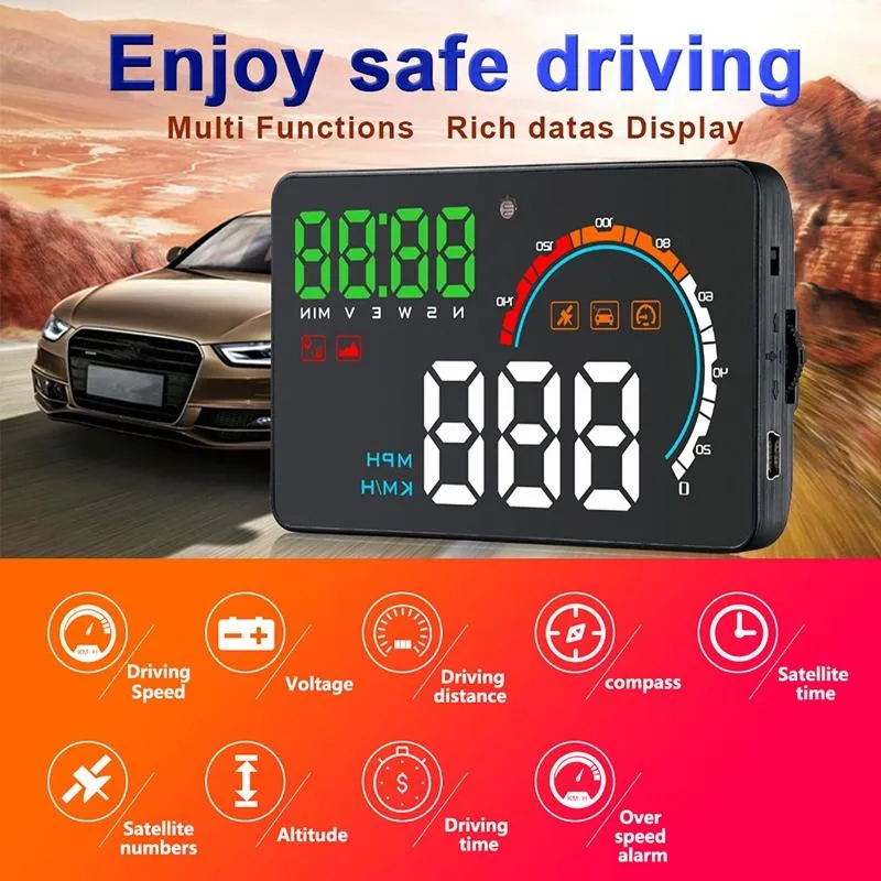 4 Inch Gps Head Up Display Speed Direction Distance Kilometres