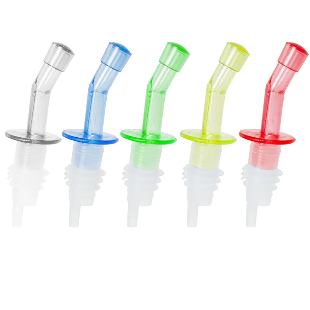 4 Pc Liquor Spirit Pourer Free Flow Oil Wine Bottle Pour Spout Stopper Plastic