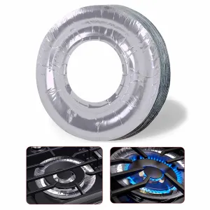 72 Round Disposable Gas Burner Liners Aluminum Foil Covers for Gas Stove 9 Inch