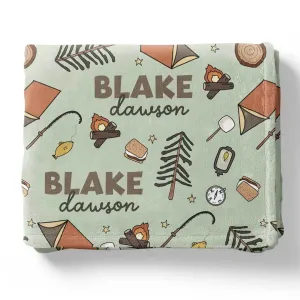 Cozy Camper Personalized Kids Blanket
