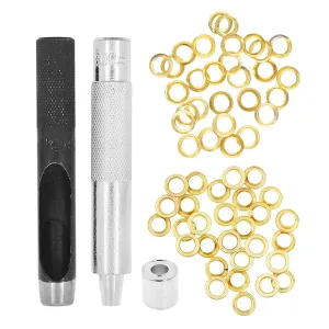 Grommet Eyelet Kit with Setting Tools for Leather, Fabric, Boots, Tarp Repair, Sewing