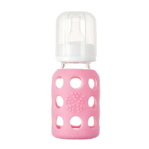 Lifefactory 4 oz Glass Baby Bottle with Silicone Sleeve - Pink