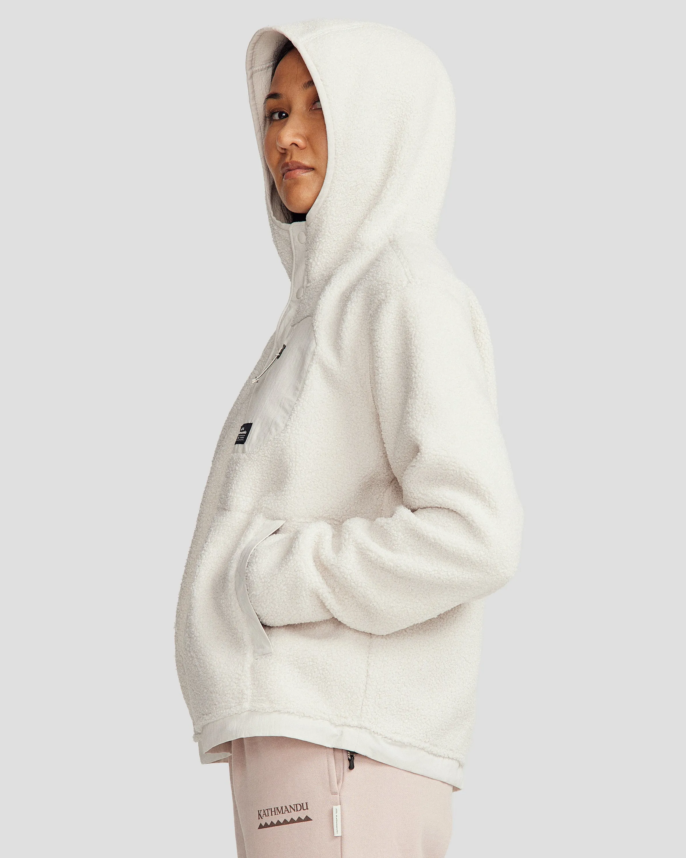 Women's Co-Z High Pile Hooded Pullover v2 - Shroom
