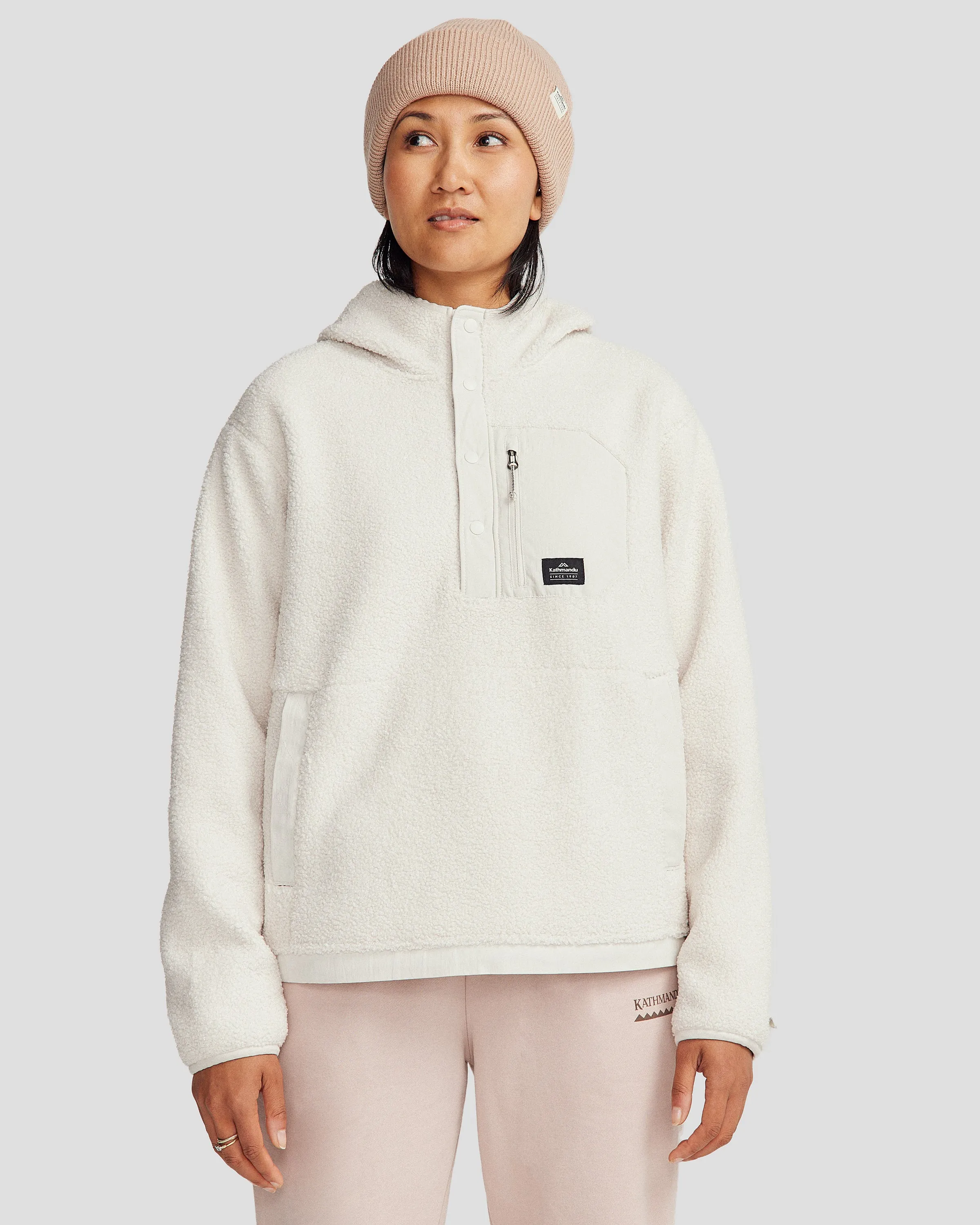 Women's Co-Z High Pile Hooded Pullover v2 - Shroom
