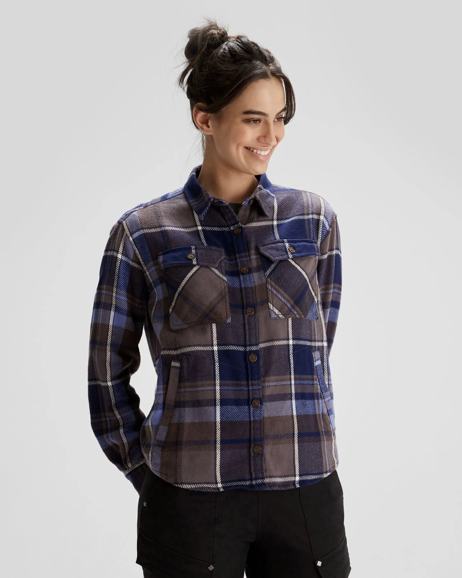 Women's Huntly Long Sleeve Shirt - Cabin Plaid Horizon Line