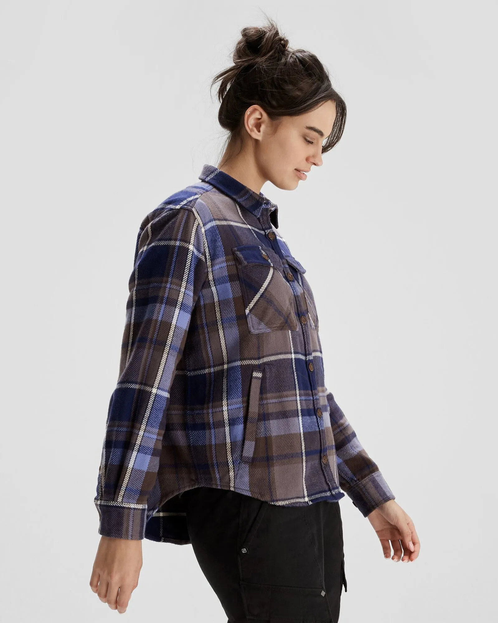 Women's Huntly Long Sleeve Shirt - Cabin Plaid Horizon Line