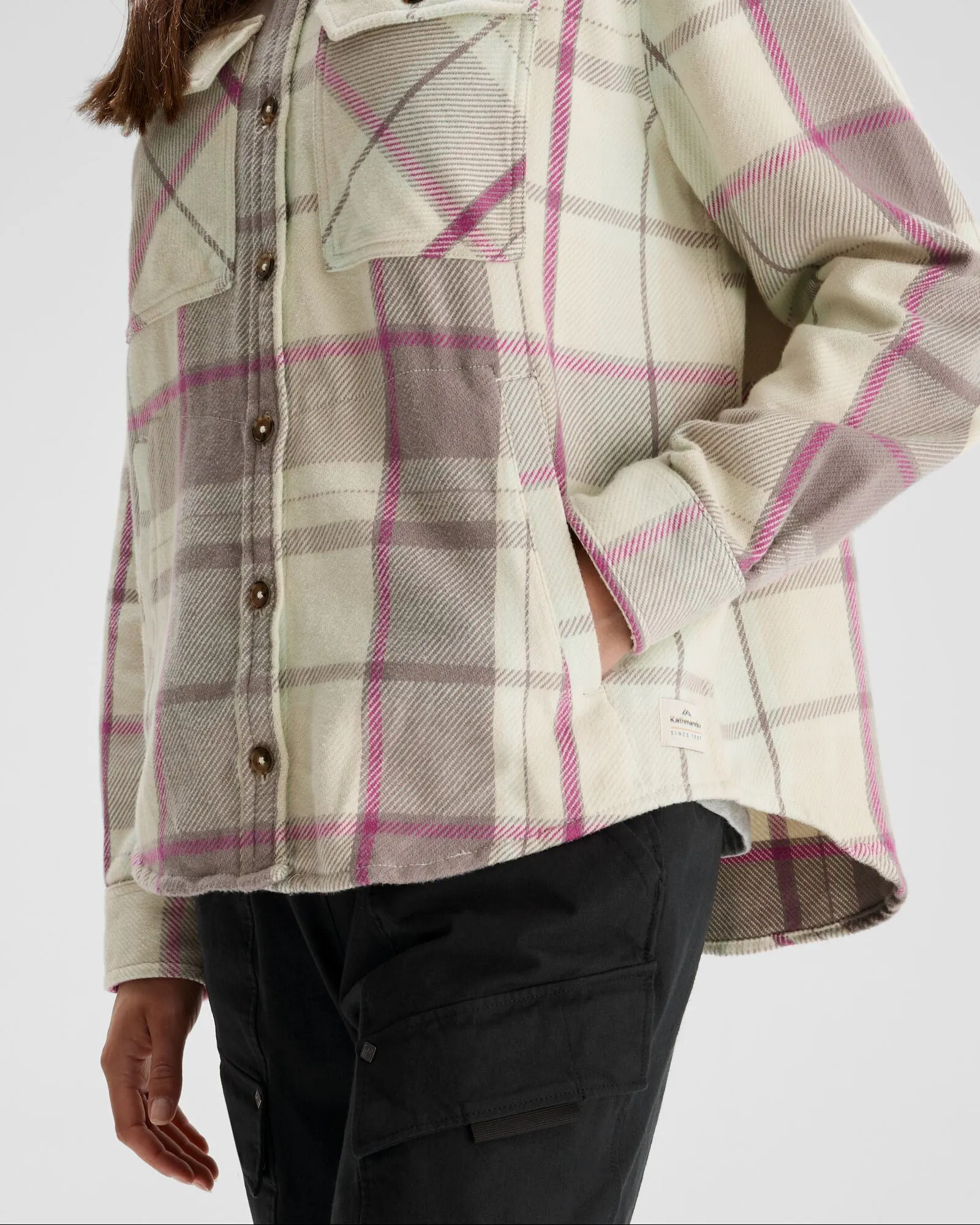 Women's Huntly Long Sleeve Shirt - Cabin Plaid Shroom