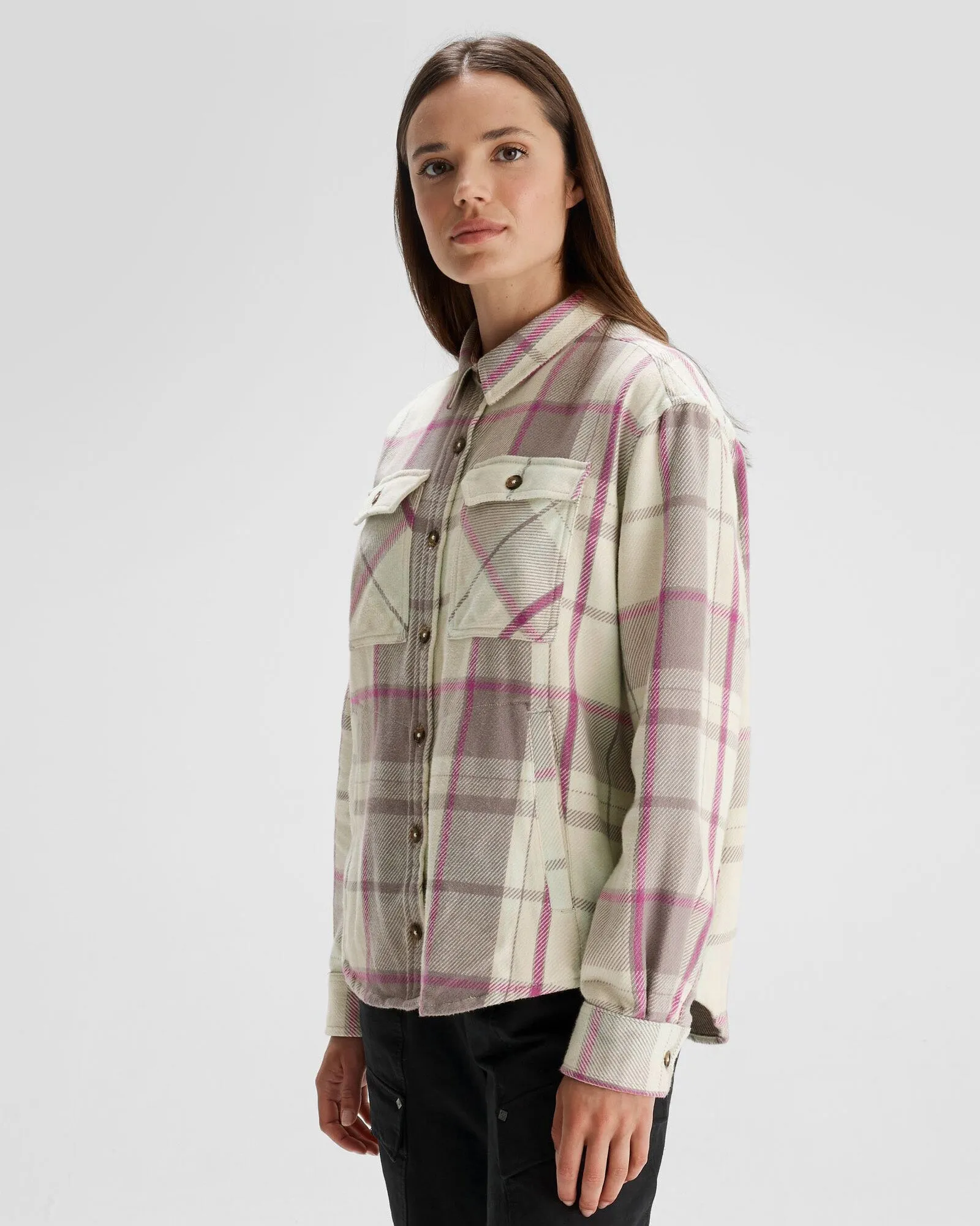 Women's Huntly Long Sleeve Shirt - Cabin Plaid Shroom